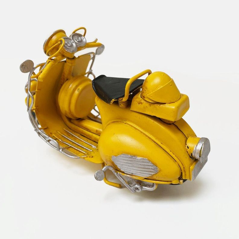 Moto A Escala Tipo Vespa, Decoración Vintage En Fierro-3