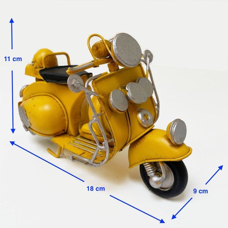 Moto A Escala Tipo Vespa, Decoración Vintage En Fierro-4