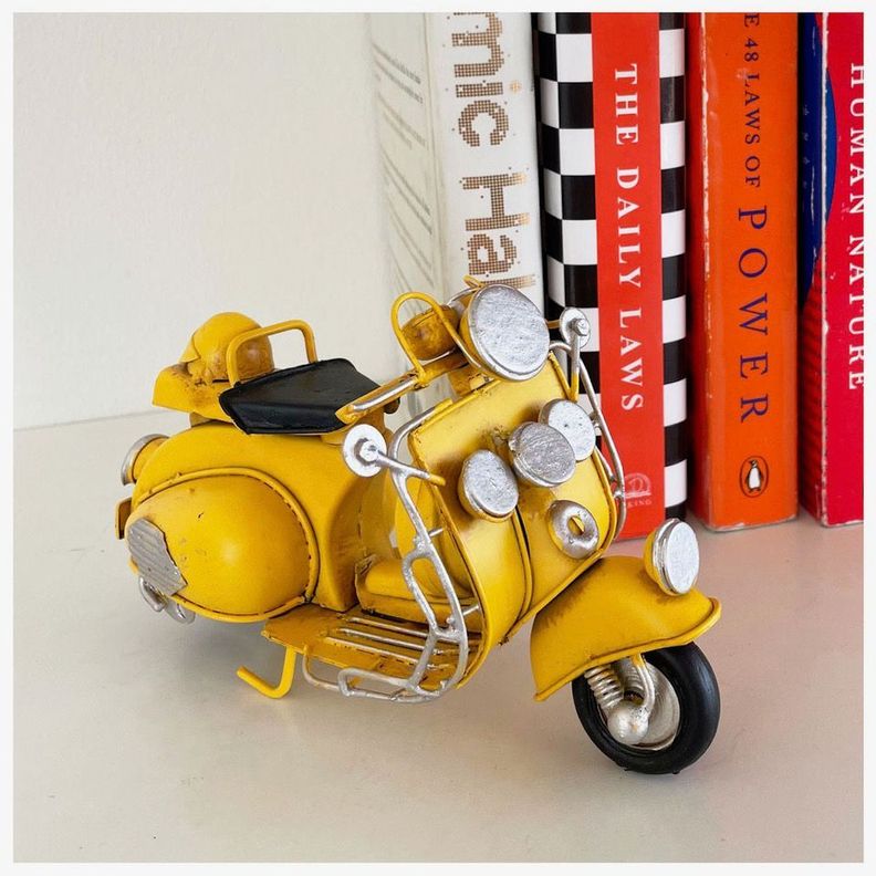 Moto A Escala Tipo Vespa, Decoración Vintage En Fierro-5