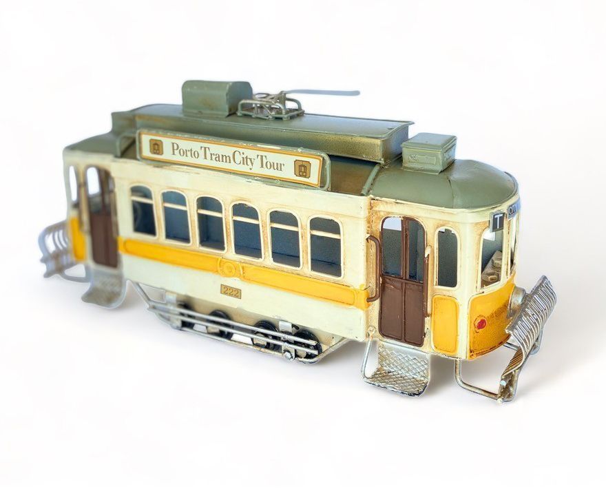Trole Trolebus Trolley Bus A Escala, Coleccion Decoracion Vintage. Amarillo