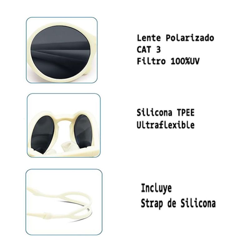 Lentes Sol Bebé 0 a 2 años Anteojos Gafas CAT3 Polarizados.-6