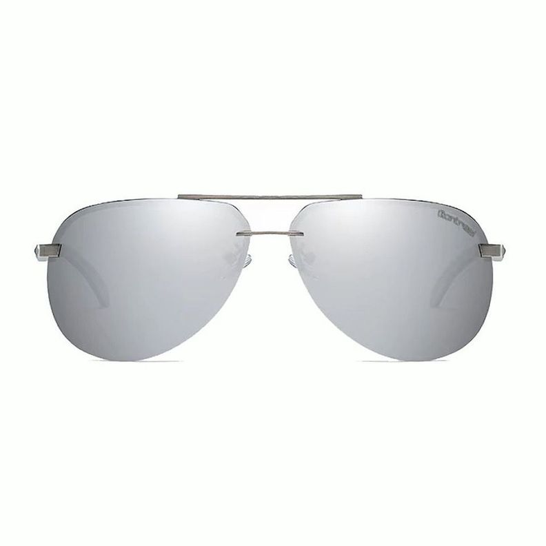 Lentes Polarizados Sol Hombre, Anteojos Aviador, Gafas Gris Espejado Plata