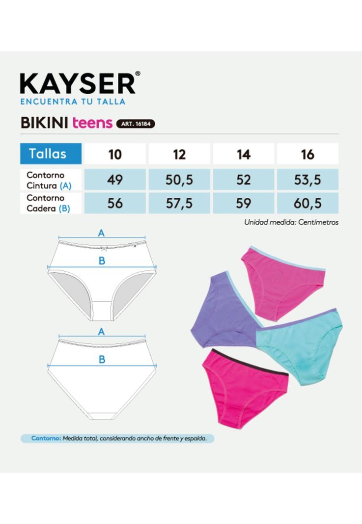 Pack 5x Bikini Algodón P516.185-NEG1 Kayser-3