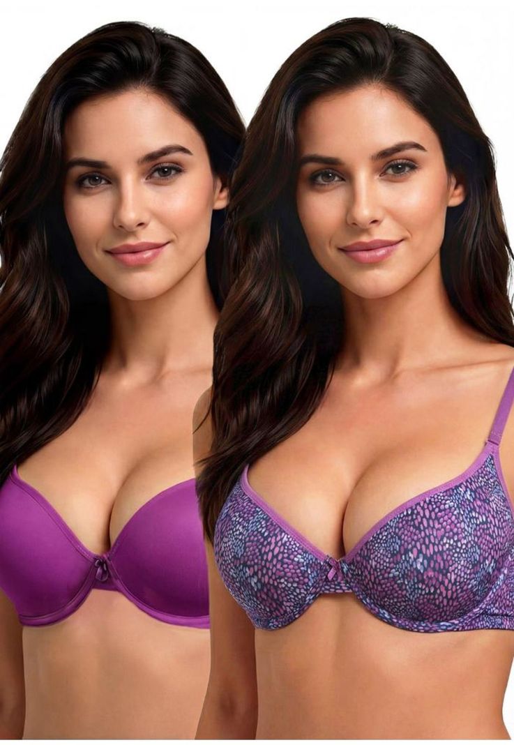 Pack 2X Sosten Push Up Microfibra P250.023-MOR Kayser Morado 32 B