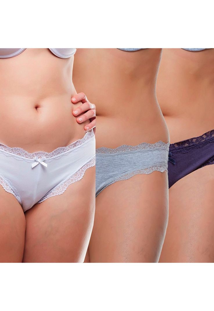 Pack 3 x calzon culotte algodon P314.028-AZU Kayser-0