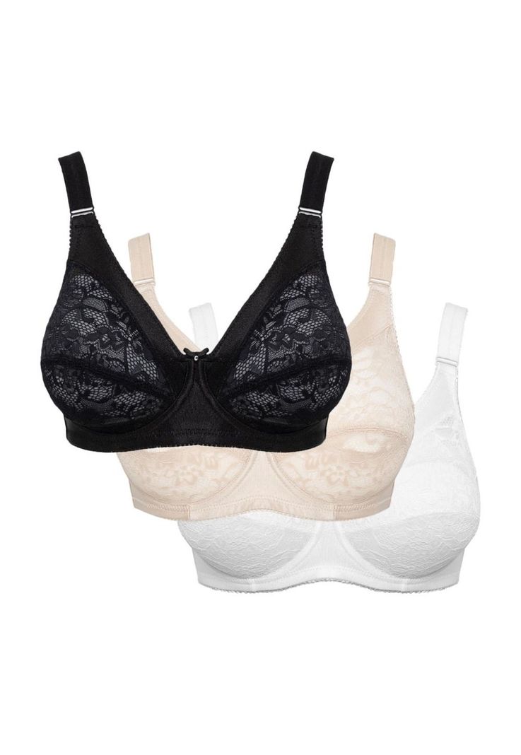 Pack 3x sosten encaje P350.531M Kayser Blanco 38