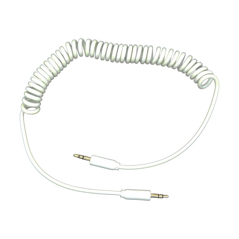 Cable auxiliar retráctil 3,5mm macho a macho blanco 1,8 mts-0