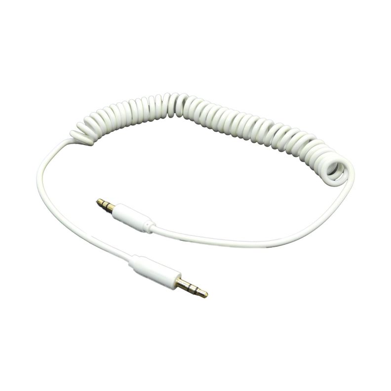 Cable auxiliar retráctil 3,5mm macho a macho blanco 1,8 mts-1