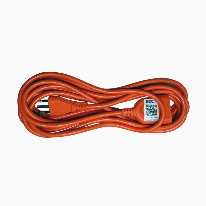 Alargador Eléctrico Naranjo 5 Mts Macrotel - Sello Sec-0