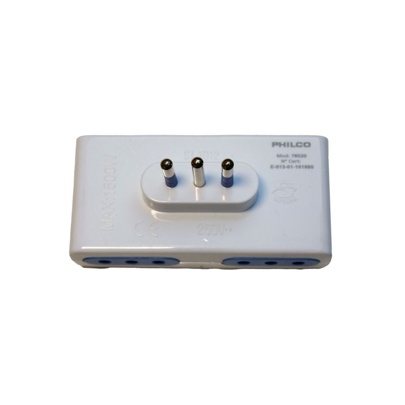Enchufe Plano 4 Tomas 1500w Philco - Sello Sec-2