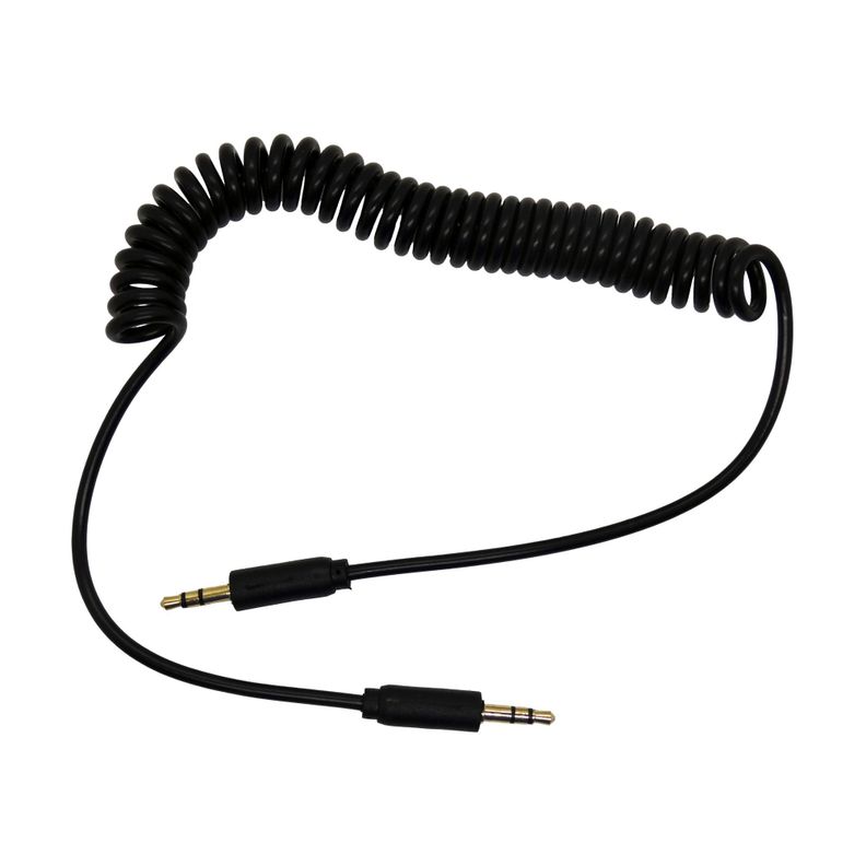 Cable auxiliar retráctil 3,5mm macho a macho negro 1,8 mts-0