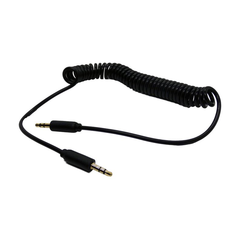 Cable auxiliar retráctil 3,5mm macho a macho negro 1,8 mts-1