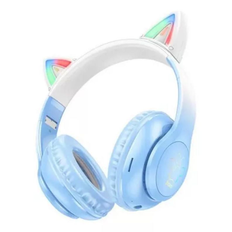 Audifonos inalambricos Hoco W42 Cat Ear Azul-0