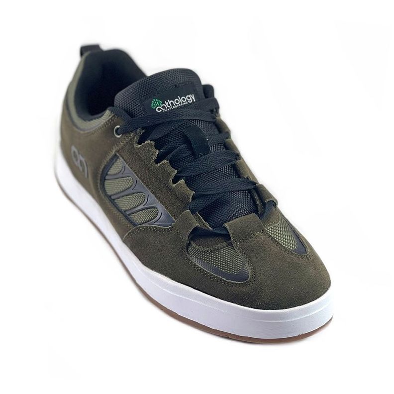 Zapatilla Urbana-Skate Cuero Olive Hombre Anthology-4
