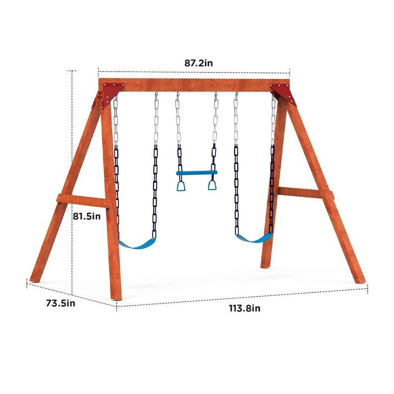 Columpio de madera exterior para niños-2