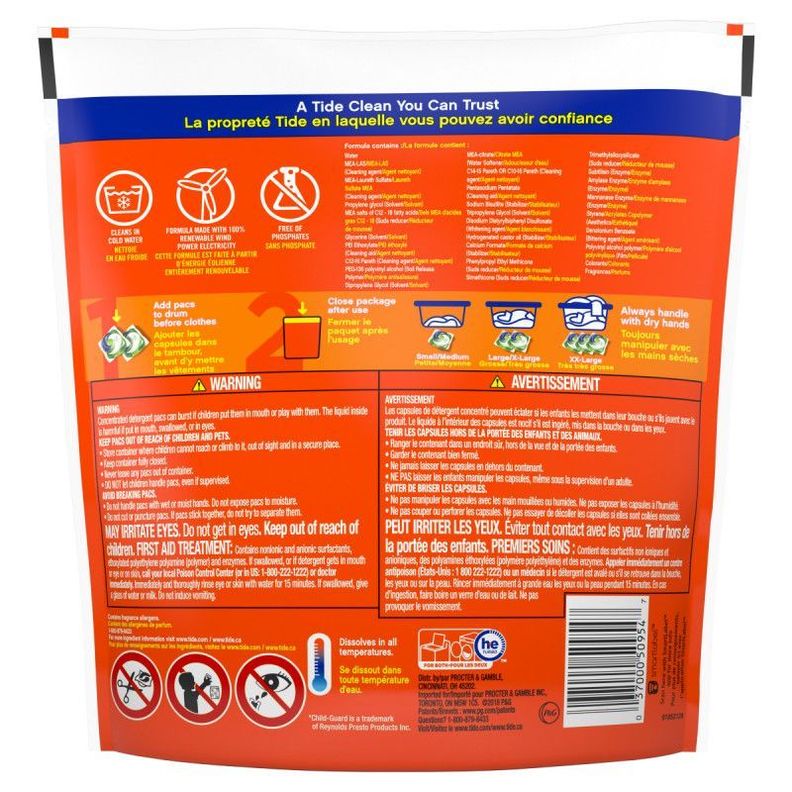 Tide Detergente De Ropa Concentrado Capsulas 3 En 1 16 Pods-1