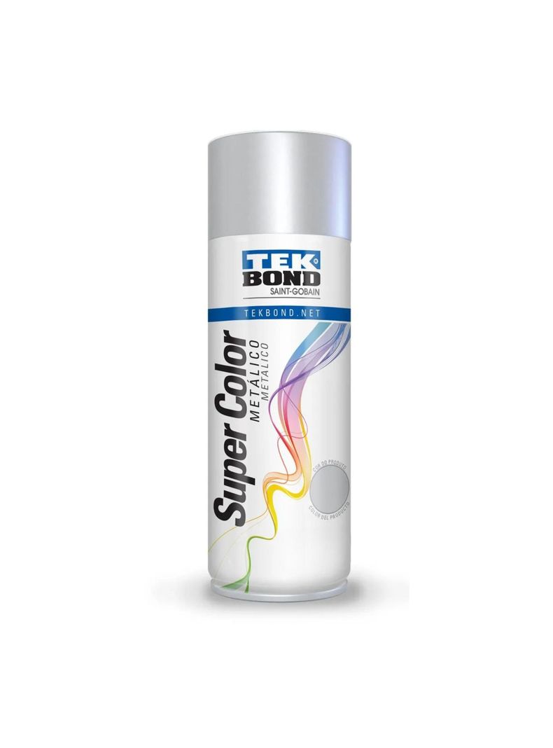 Pintura Spray 400ml Metálico Plata - TEKBond-0