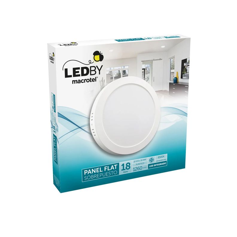 Panel Led Slim Sobrepuesto Cuerpo Plástico luz fría 6500K 20W - Macrotel-0