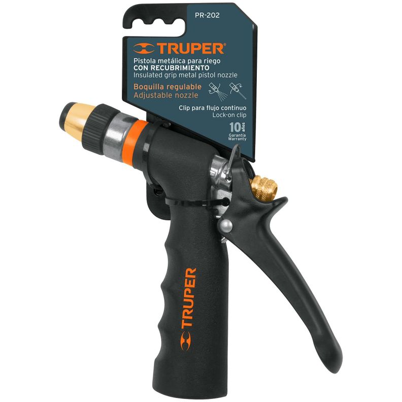 Truper Pistola Riego Tipo Pistola Metálica Ajustable Hi 3/4 -1