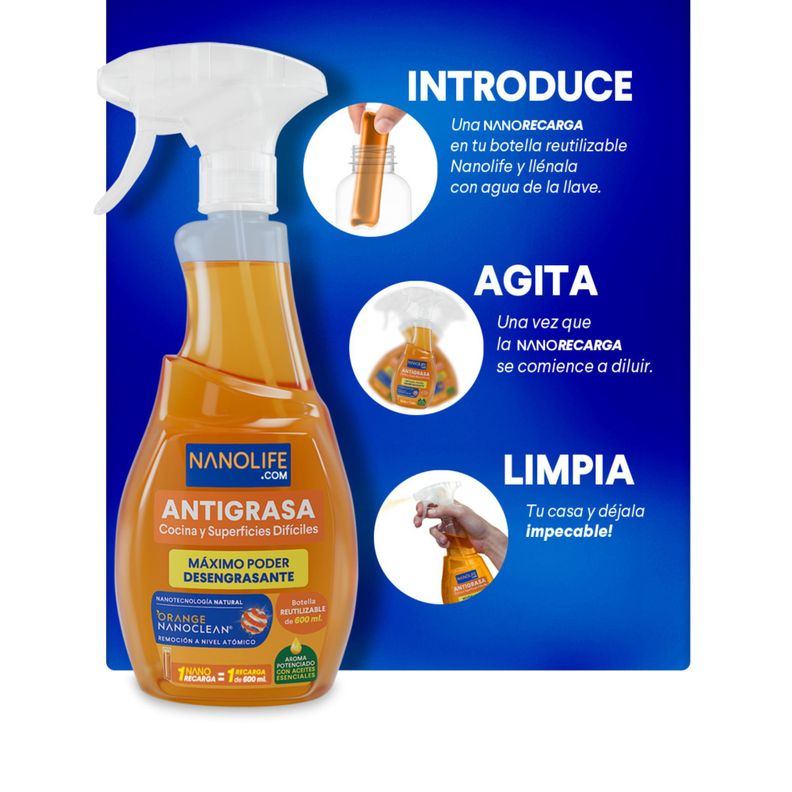 Antigrasas Recarga Rinde 600ml - Deysa Nanolife-3