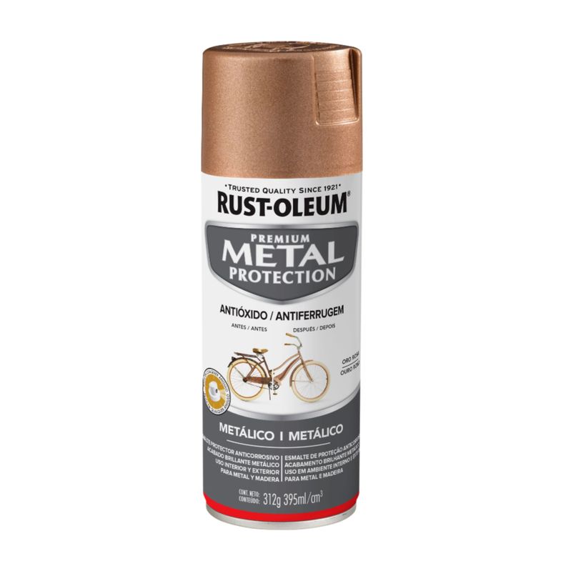 Pintura en Aerosol Metal Protection 340grs Metálico Oro Rosa - Rust Oleum-0