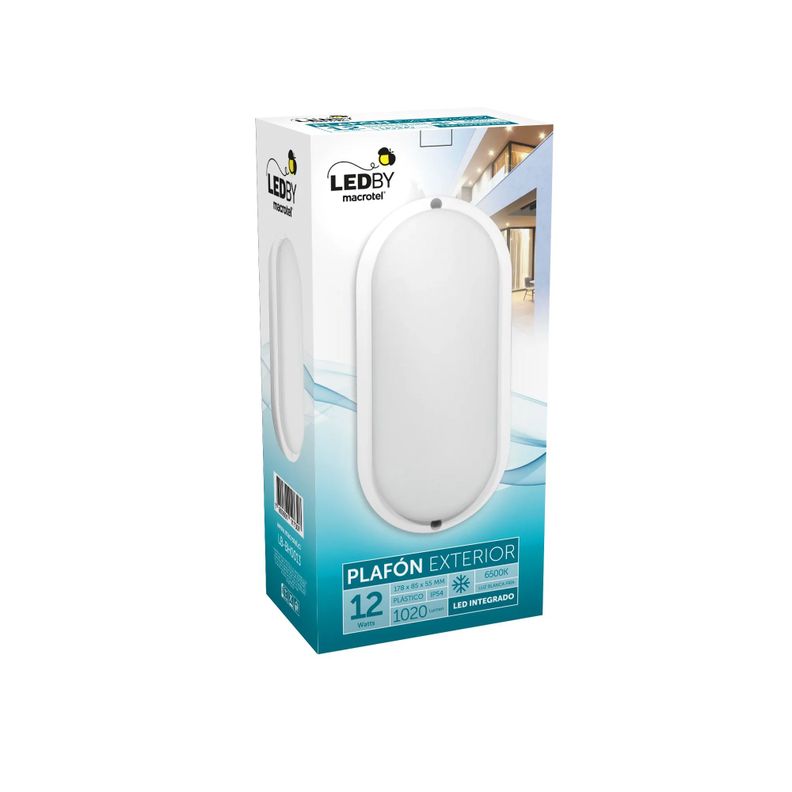Foco LED tipo tortuga Exterior Cuerpo Plástico luz fría 6500K 12W - Macrotel-0