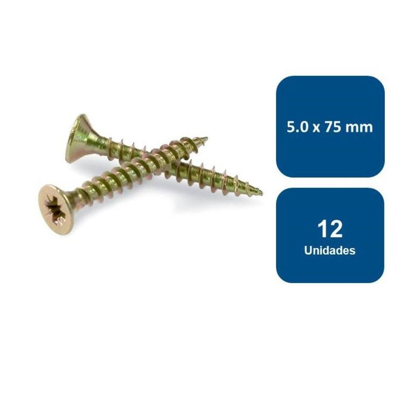 Tornillo Madera Multiuso 5.0 X 75mm 12 Un.-0