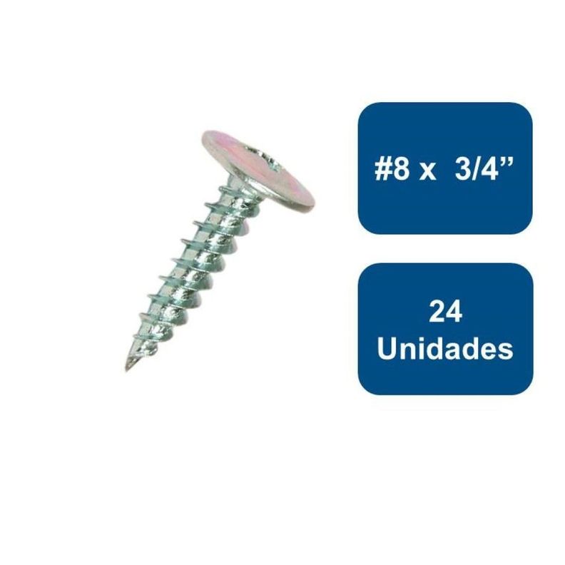Tornillo Cabeza Lenteja Punta Fina #8 X 3/4  24un.-0