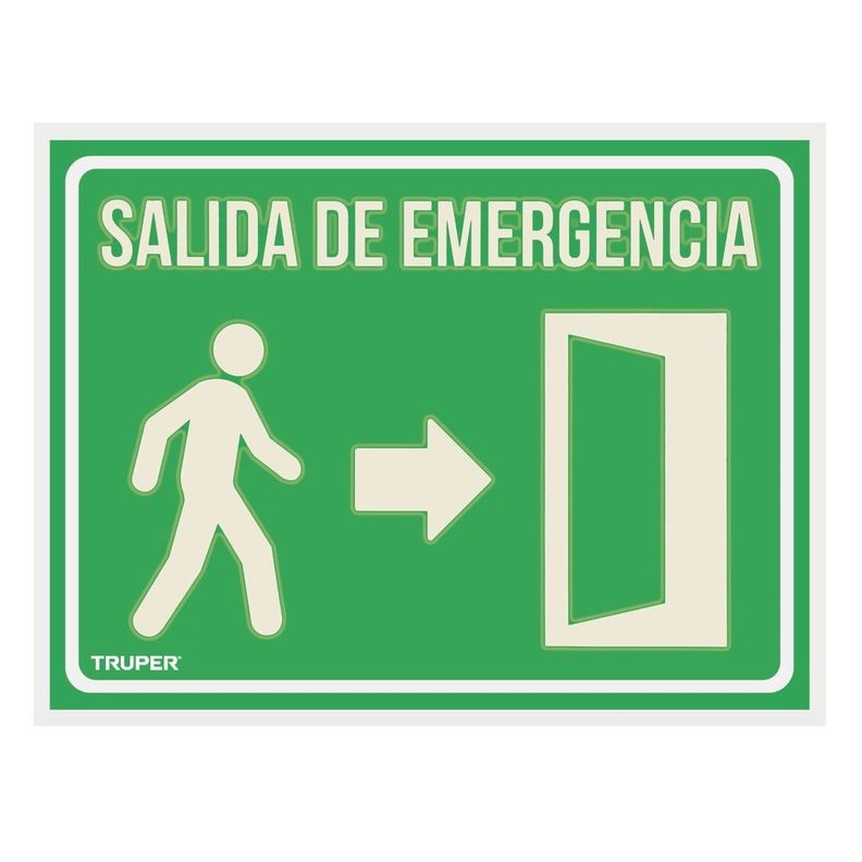 Letrero "Salida de Emergencia" 21x28cms Truper-0