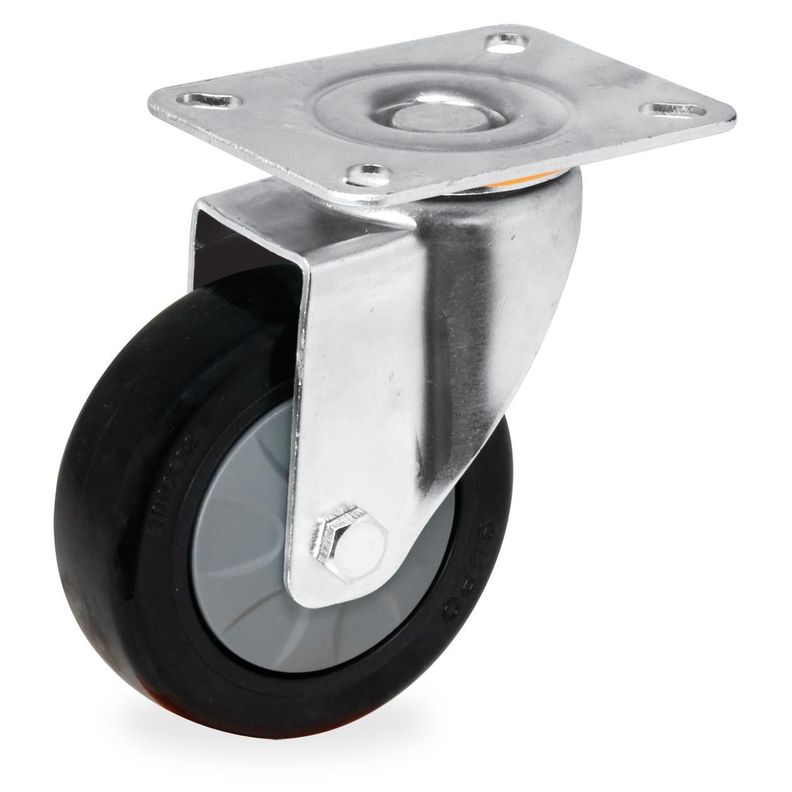 Z03 PU Rueda Giratoria Base Plana 100mm - Supo-0