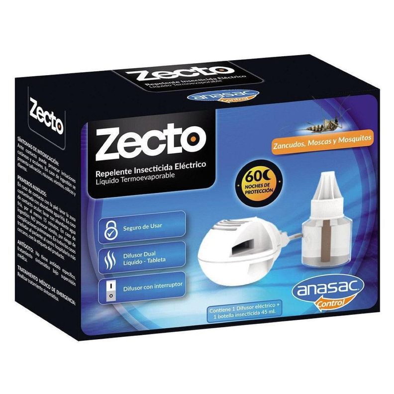 Zecto Insecticida Ahuyenta Mosquitos Líquido Difusor-0
