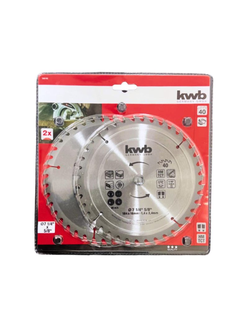 Disco Sierra Circular 7.1/4" / 160mm 40 dientes 2un KWB-0