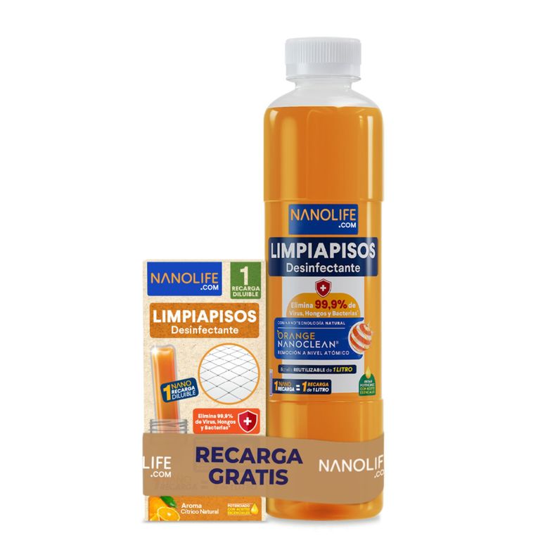 Limpiapisos Desinfectante Kit de inicio Citrico Promoción 1lt + Recarga - Deysa Nanolife-0