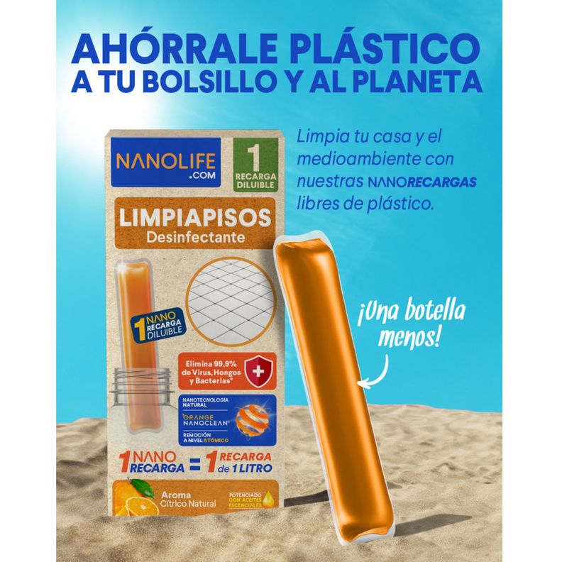 Limpiapisos Desinfectante Kit de inicio Citrico Promoción 1lt + Recarga - Deysa Nanolife-3