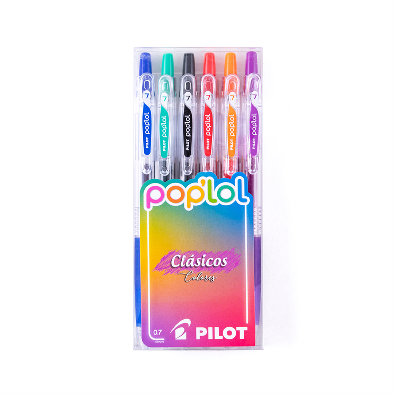 Set Lápiz Gel Poplol 0.7 6un Clásicos Pilot-0
