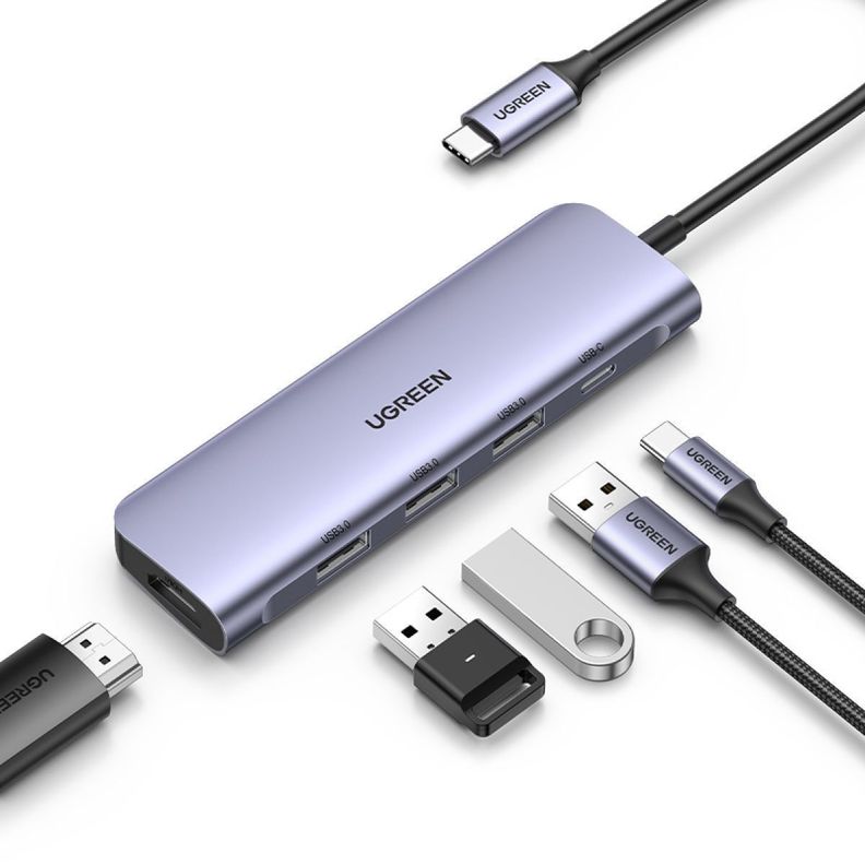HUB USB C 5 en 1 PD modelo CM136 15cms Ugreen-0