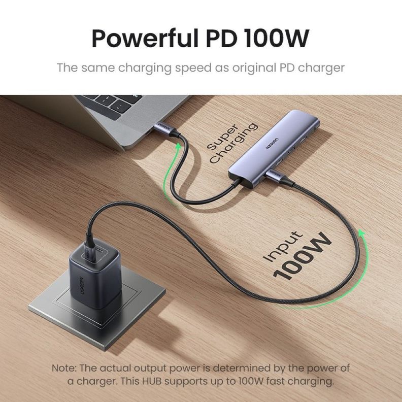 HUB USB C 5 en 1 PD modelo CM136 15cms Ugreen-3