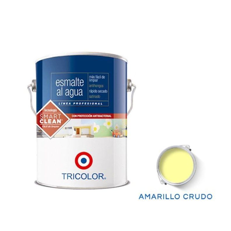 Esmalte Al Agua Profesional 1 Gl Amarillo Crudo Tricolor-0