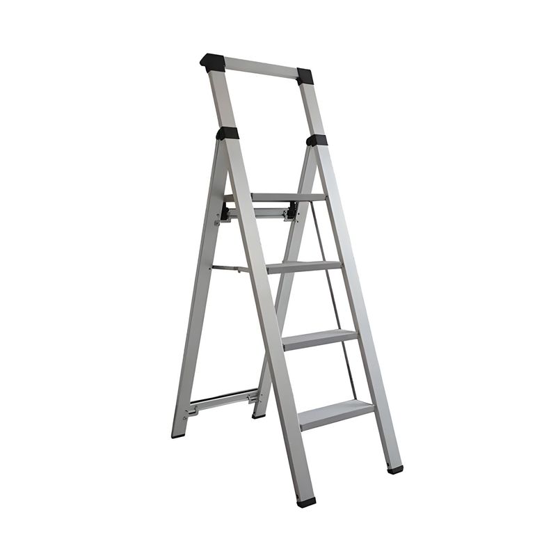 Escalera / Taburete plegable aluminio 200kg ultra liviano 4 peldaños - Toolmax-0