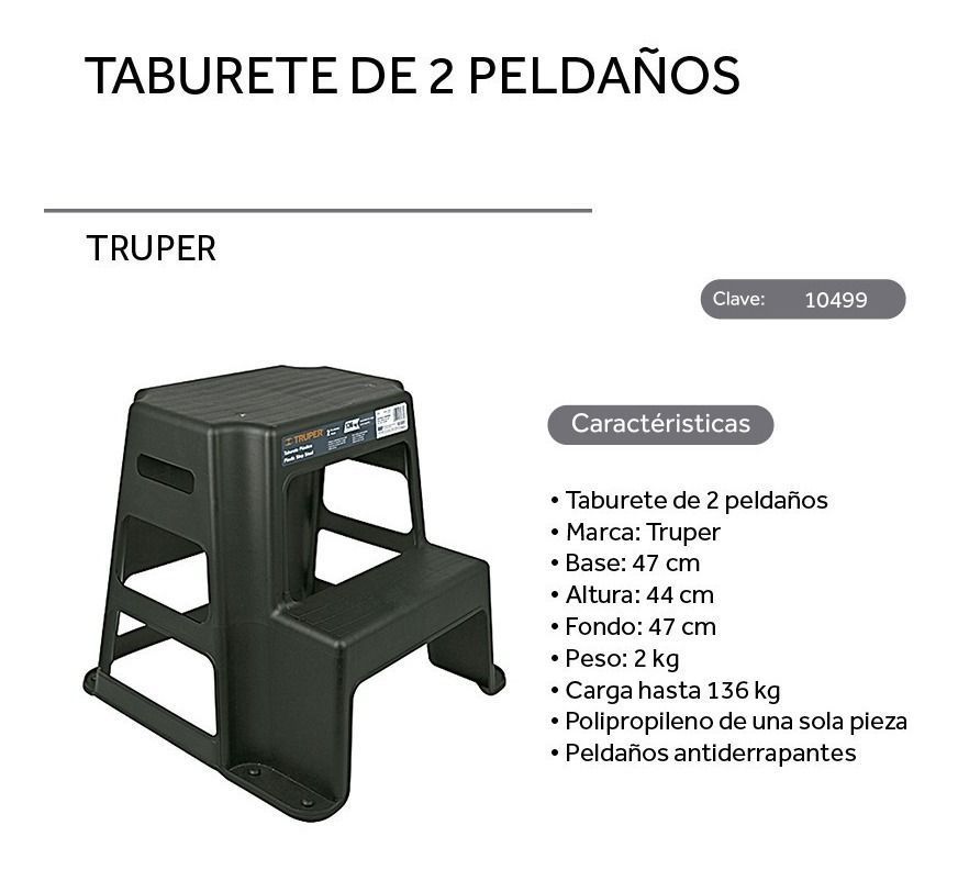 Truper Piso/taburete De 2 Peldaños 44cm-1
