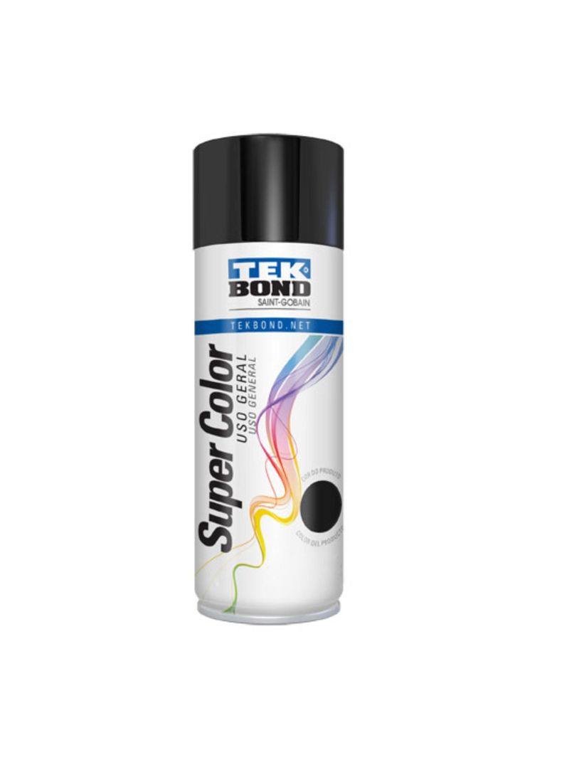 Pintura Spray 400ml Uso General Negro Brillante - TEKBond-0
