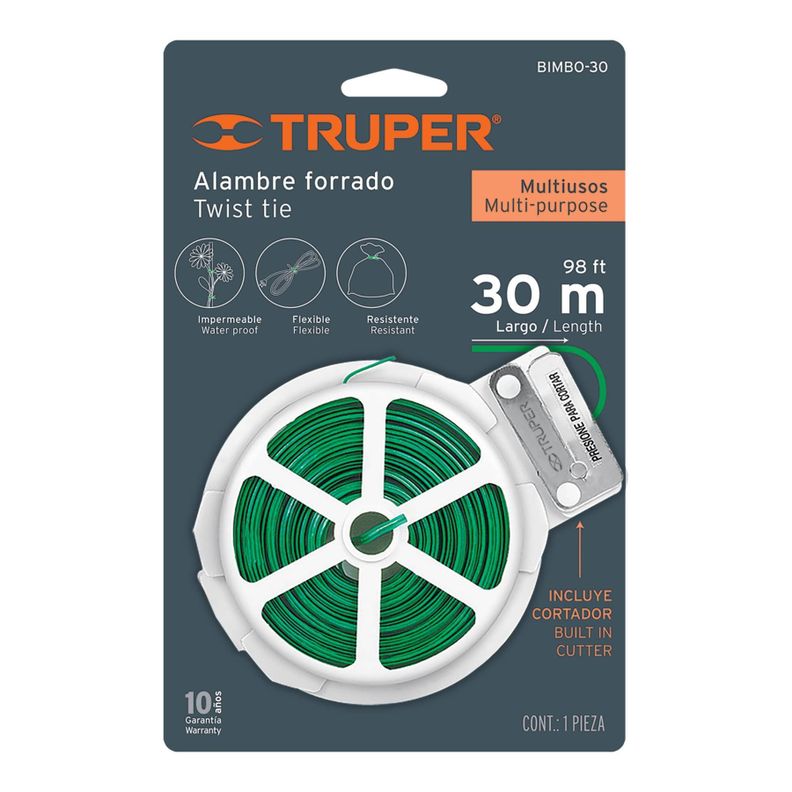 Truper Cinta Amarre Plantas Alma Metal 30mts-1