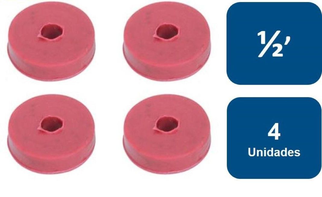 Gomas Para Llave 1/2' Roja 4un.-0
