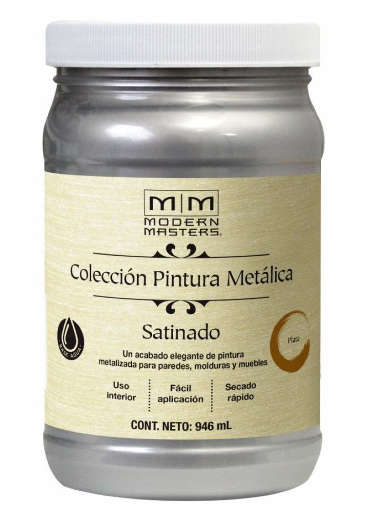 Pintura Metálica Satinada 946ml Plata Modern Masters-0