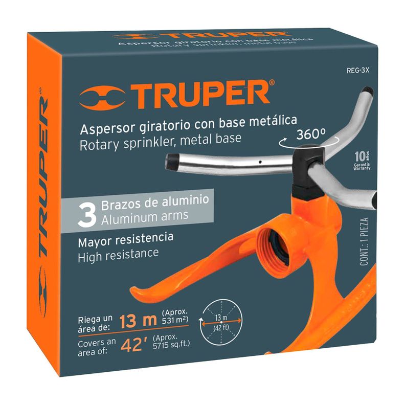 Truper Aspersor Giratorio Con Brazos De Aluminio-1