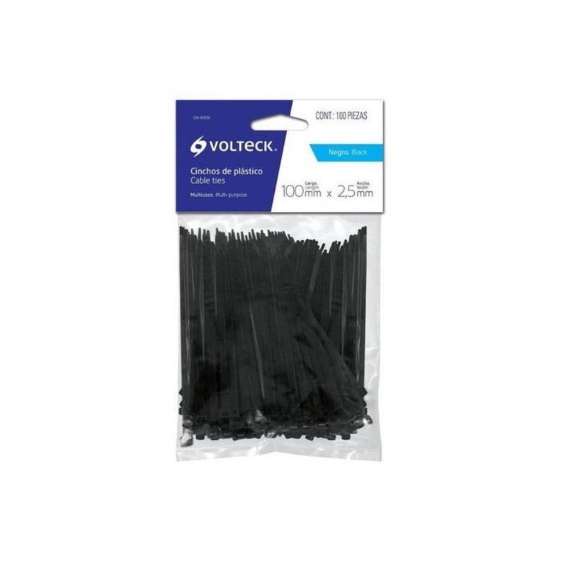 Volteck Amarras Plásticas Negra 2.5x100mm 100un-0