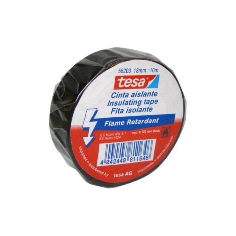 Huincha Aisladora Electrica Negra 18mm X 10mts Tesa-0