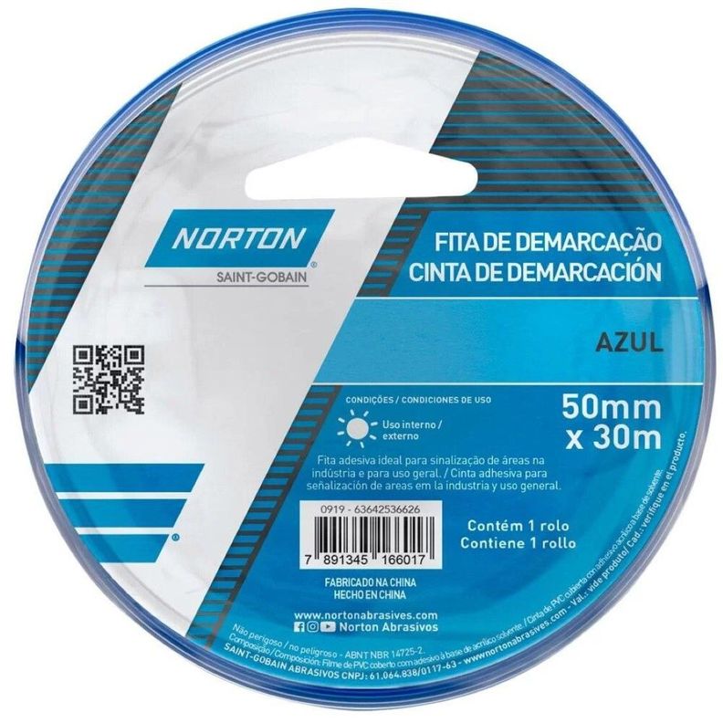 Cinta Para Demarcar Piso 50mm X 30mts Azul Norton-0