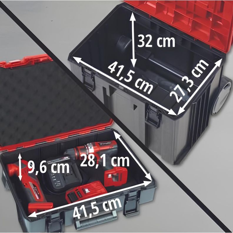 Caja de Herramientas con ruedas E-Case L + 2xS - Einhell-3