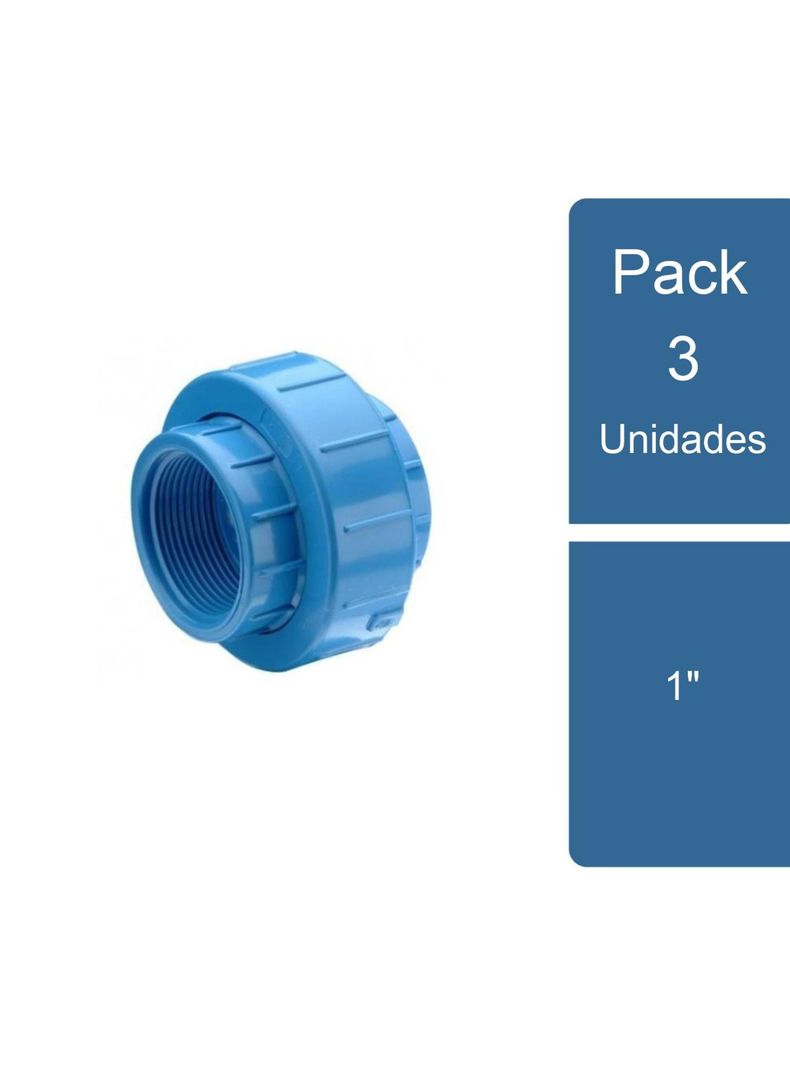 Pack 3 Unión Americana PVC Hidráulico HI 1" PVC-0